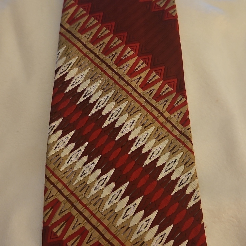 Vtg TITCHE'S Man Shop Dallas Patterned Rockabilly Punk Clip-on Tie - Picture 6 of 9